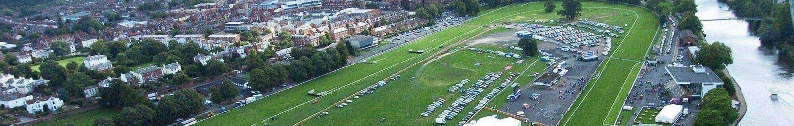 An aerial view of Worcester Racecourse